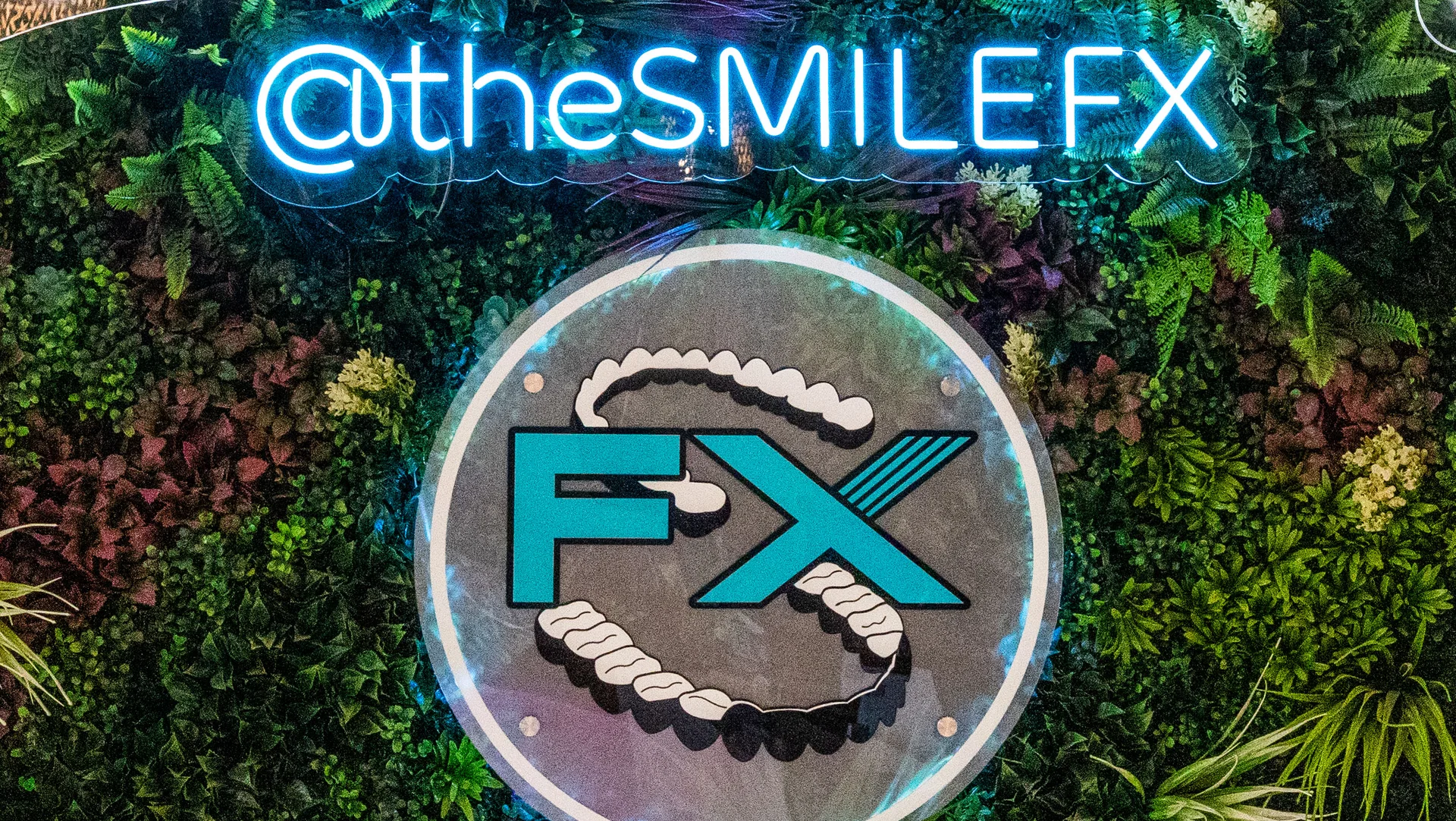 @theSMILEFX Neon Sign on Living Wall