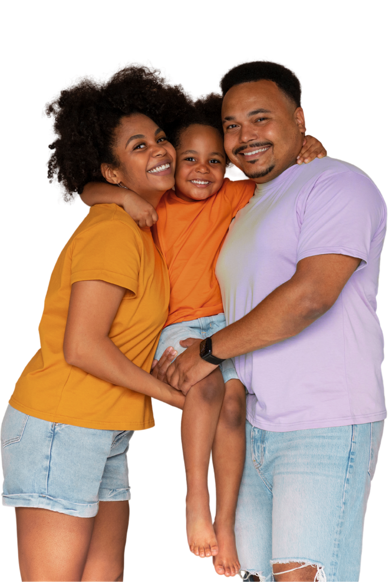 Family Smiling Hugging