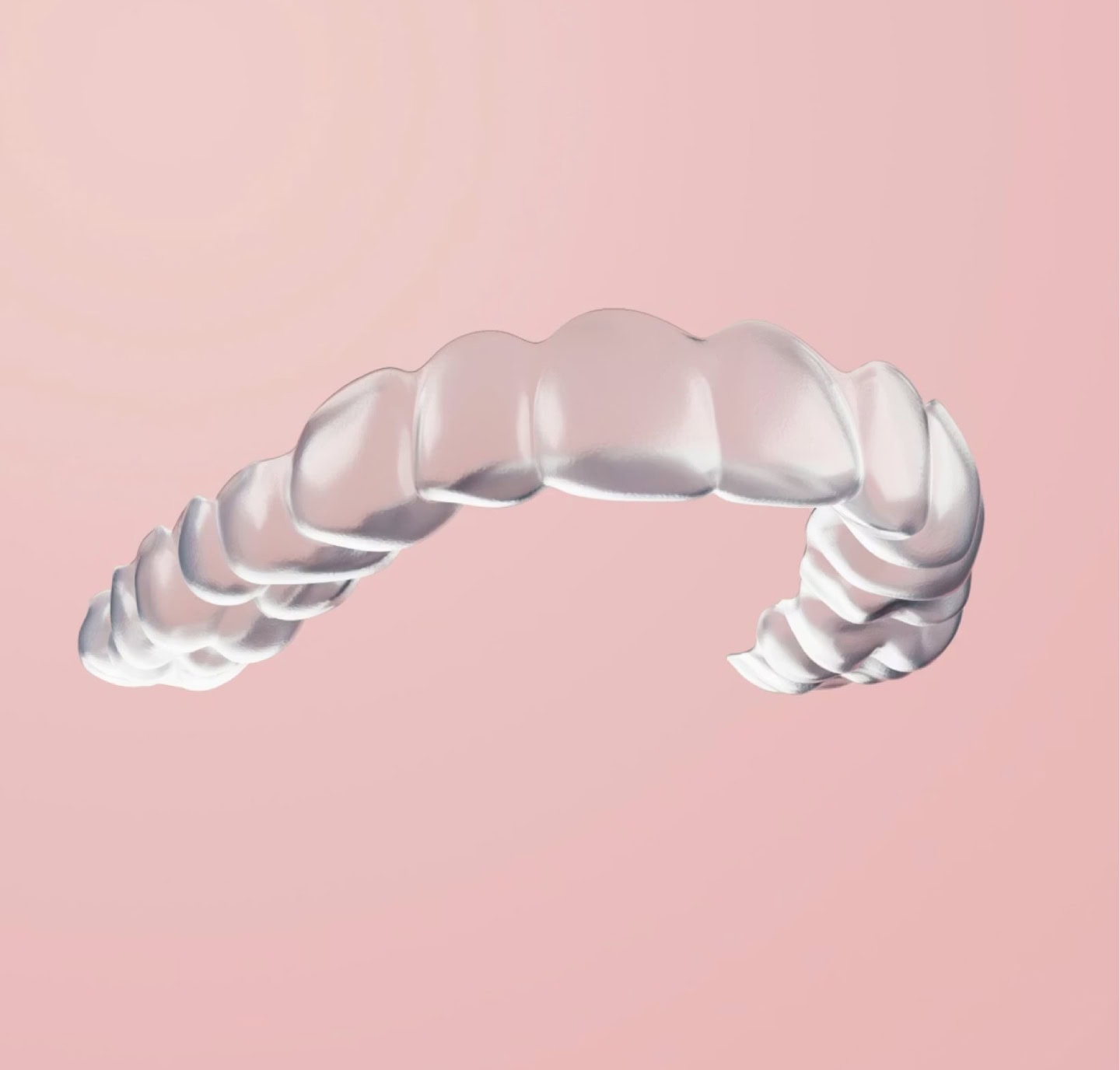 Transparent clear aligners for teeth straightening and orthodontic correction.
